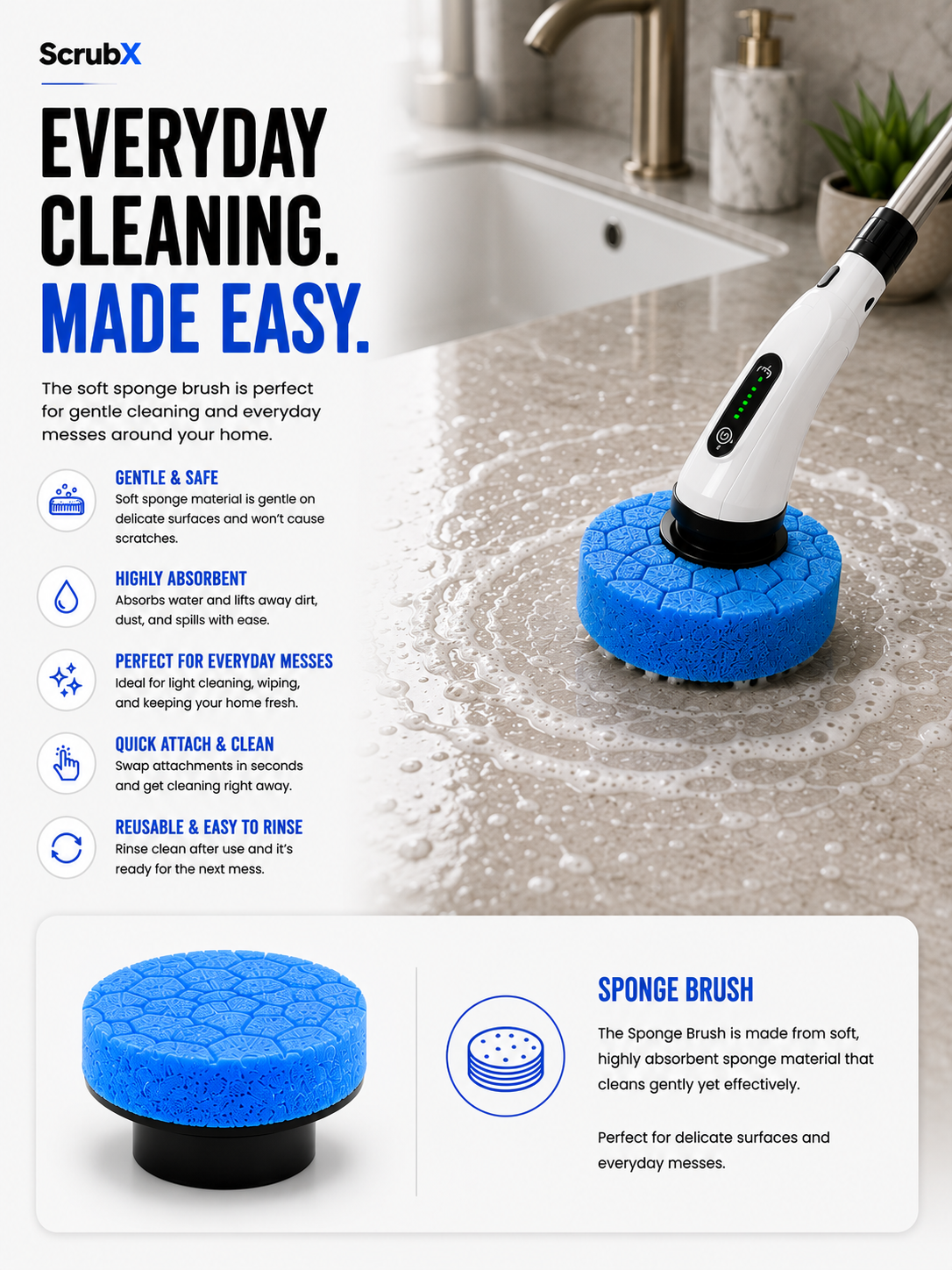 ScrubX One™ | Cordless Electric Spin Scrubber