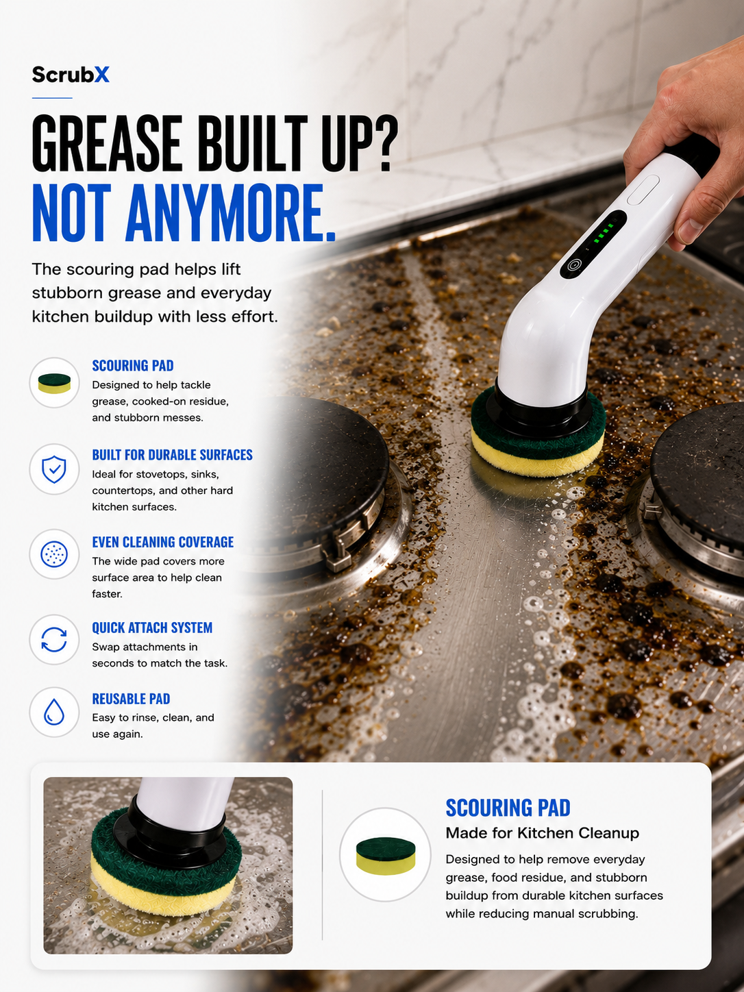 ScrubX One™ | Cordless Electric Spin Scrubber